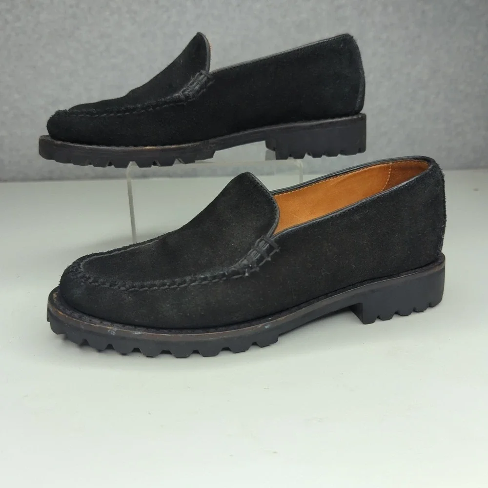 Cole Haan Kids Black Suede‎ Leather Slip On Loafers Comfort Shoes Women's 5